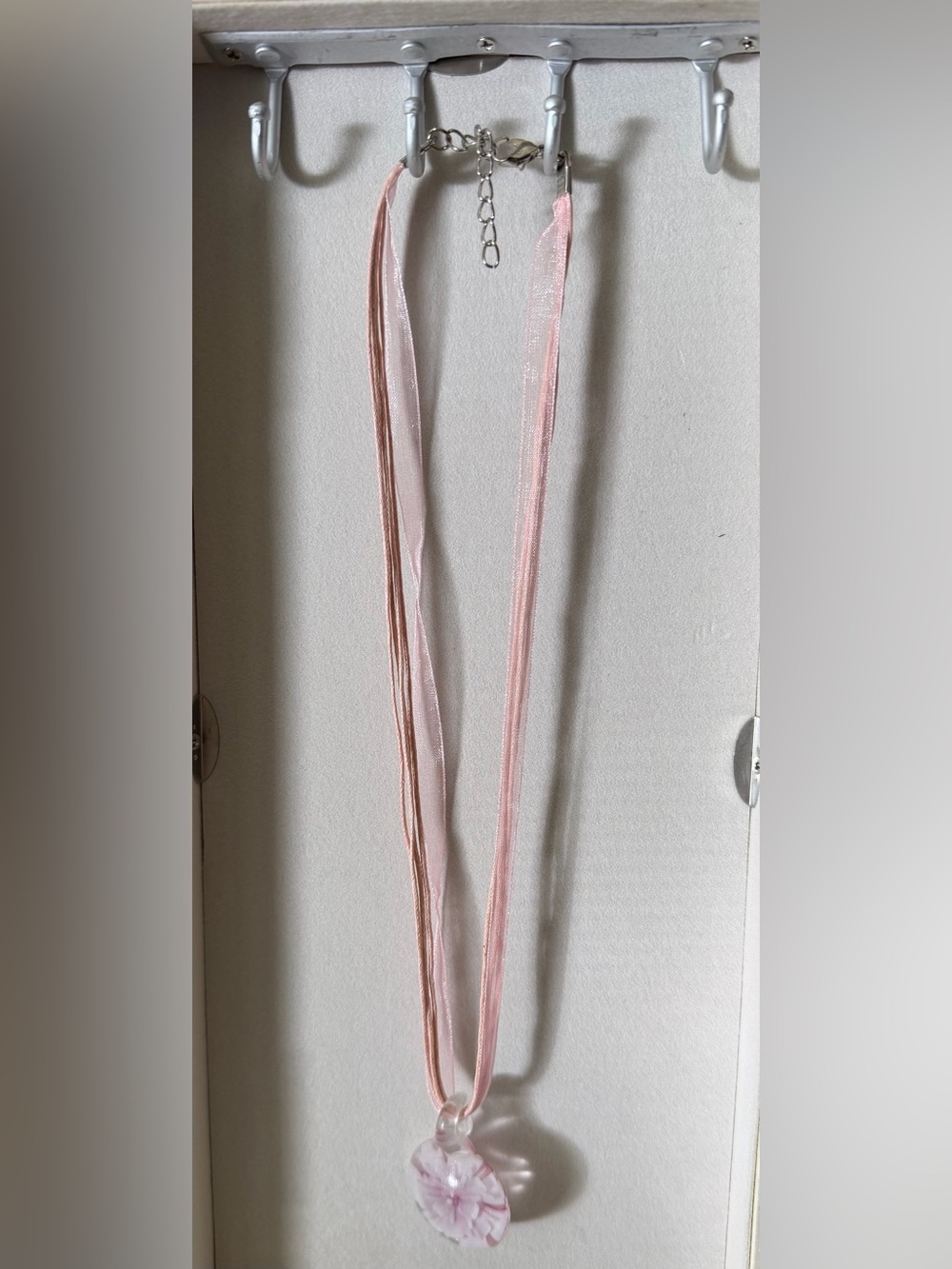 Delicate Pink Ribbon Necklace - Women Accessories